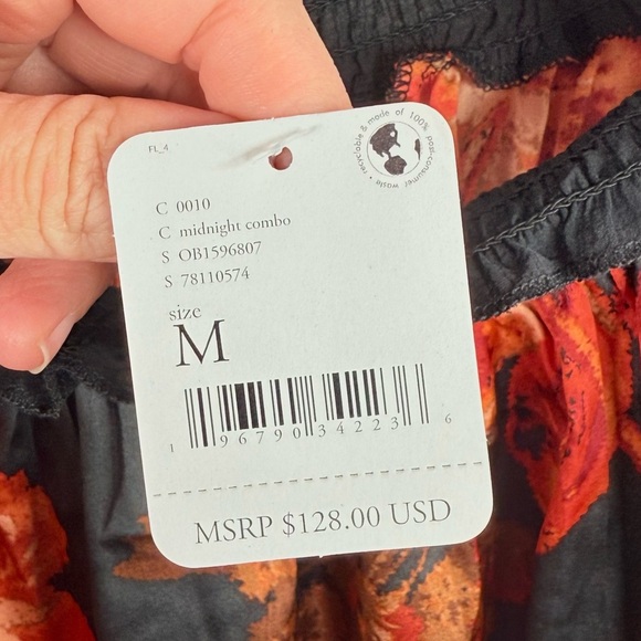 Free People Black And Orange Floral Bodysuit - Picture 11 of 12